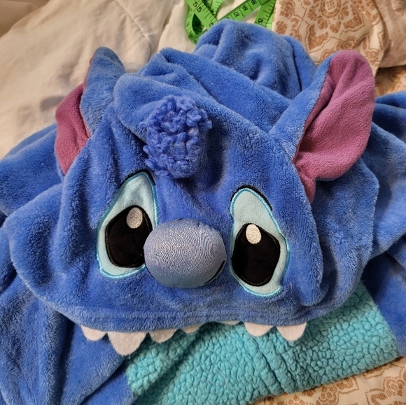 Blue Character Onesie with Hood Stitch Disney Sleeper M 8-10 - Picture 10 of 11